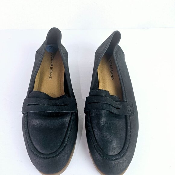 Lucky Brand Caylon Black Soft Leather Loafer Slip-on Shoes, Size 7 1/2 - Picture 4 of 7